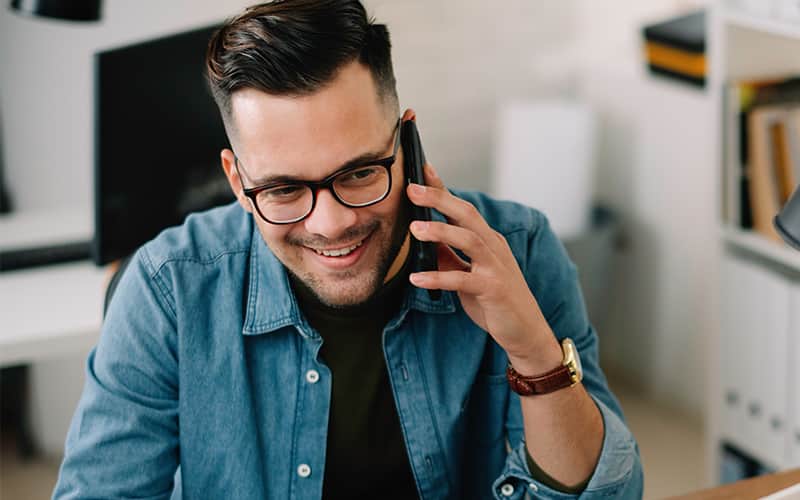 Guy talking on phone