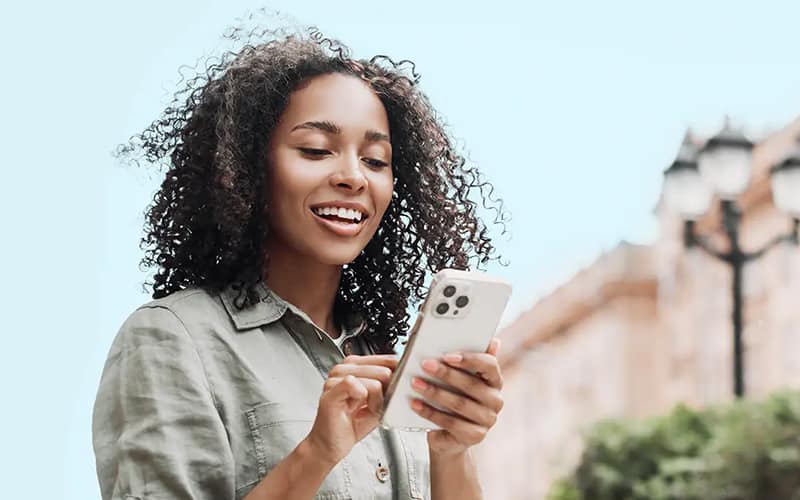 Women holding Cellphone